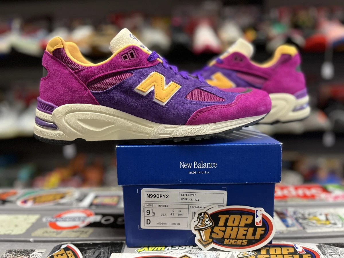 New Balance Teddy Santis 990V2 Purple Yellow 2023 Size 9.5 Authentic  Trainer Low