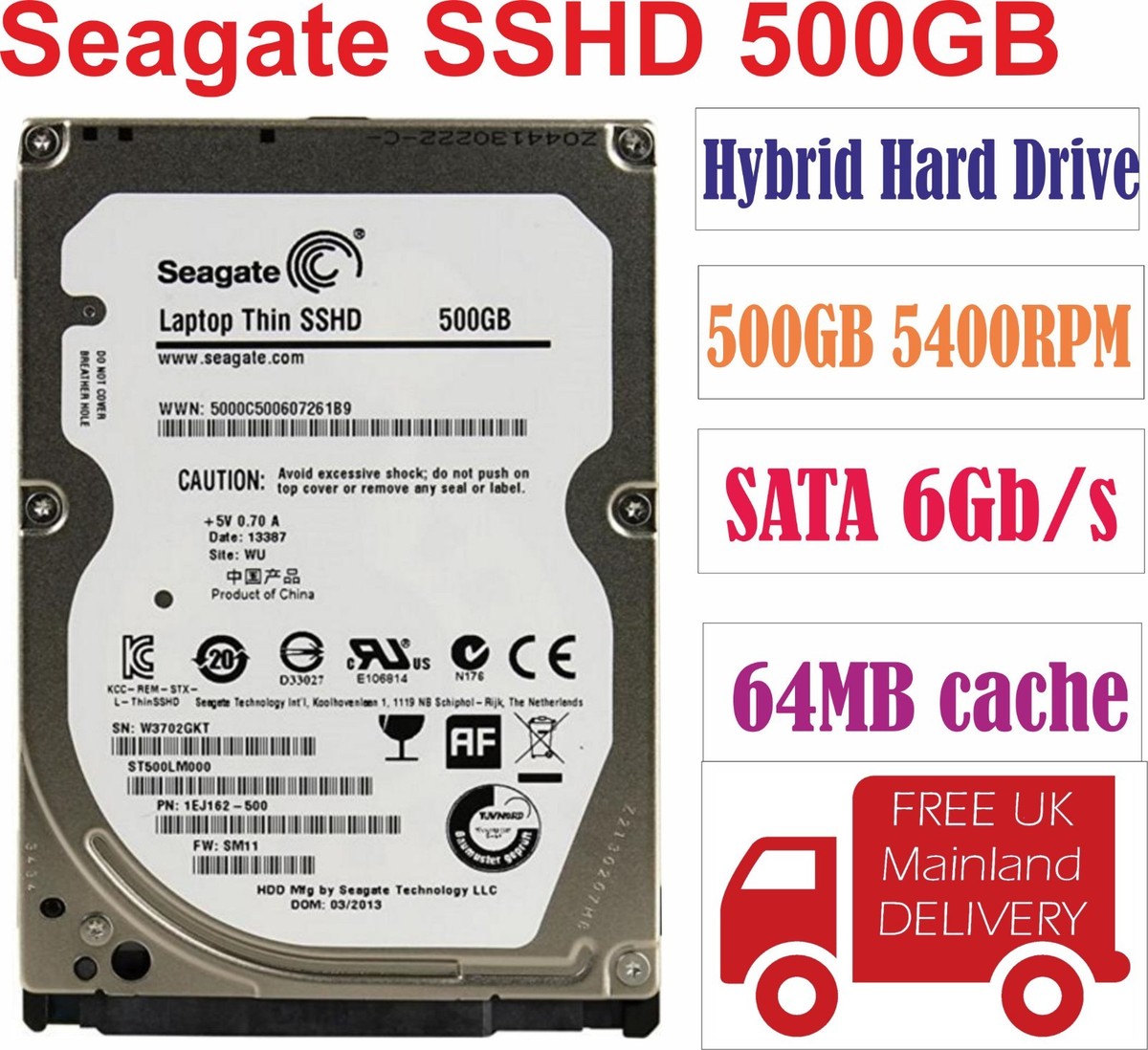 1000gb Serial ATA Disc Seagate 1TB Laptop SSHD - 2.5
