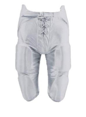 New Martin Adult Football Dazzle Game Pants w Integrated 7 Piece Pad Set Silver