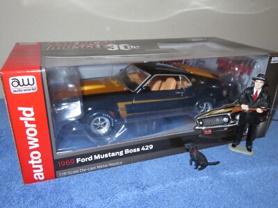 30th 1969 FORD MUSTANG BOSS 429 BLACK & GOLD 1:18 ERTL AUTO WORLD
