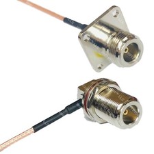 RG316 N FLANGE FEMALE to N Female Bulkhead Angle RF Cable Rapid-SHIP LOT