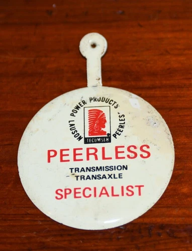 Vintage Dealer Tecumseh Metal Advertising Badge Lauson Peerless Tag Transmission