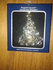 Regent Square Collectible Ornament 2022 Christmas Tree Silver European Crystals