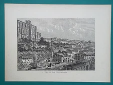 ITALY Siena Fountain Fontebranda San Domenico Basilica - 1875 Engraving Print