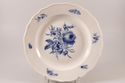 Meissen Teller blaue Blume Insekt kobaltblau 1.Wahl Ø25,5cm Pfeifferzeit