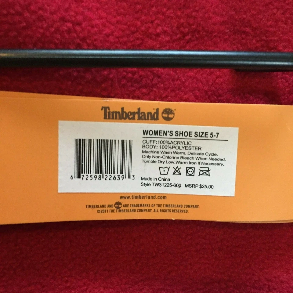 NUEVO Timberland Mujeres Talla 5-7 Nellie Calentadores Calcetines Botas Medias Rojas NAVIDAD Foto 4 de 4