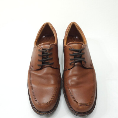 Ecco Holton Apron Toe Leather Dress Shoe Men Size 11 Cognac 