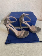 Stuart Weitzman Nudist Disco metalic glitter high heel sandal