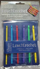 Denise Love2Crochet F5 - J10 Bright Interchangeable Crochet Hook Set Tunisian