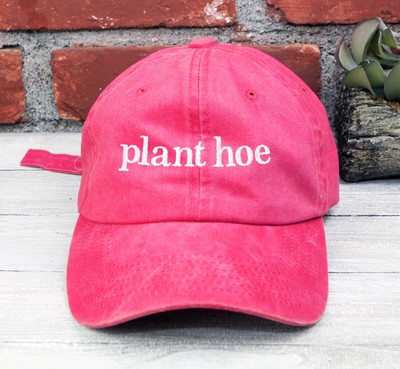 PLANT HOE EMBROIDERED LOW PROFILE BASEBALL CAP ADJUSTABLE PLANT MOM PLANT DAD