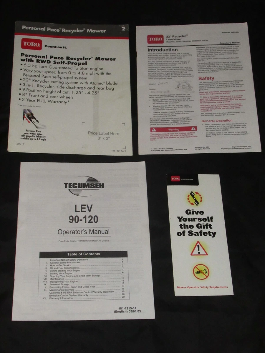 Toro 20017 manual deals
