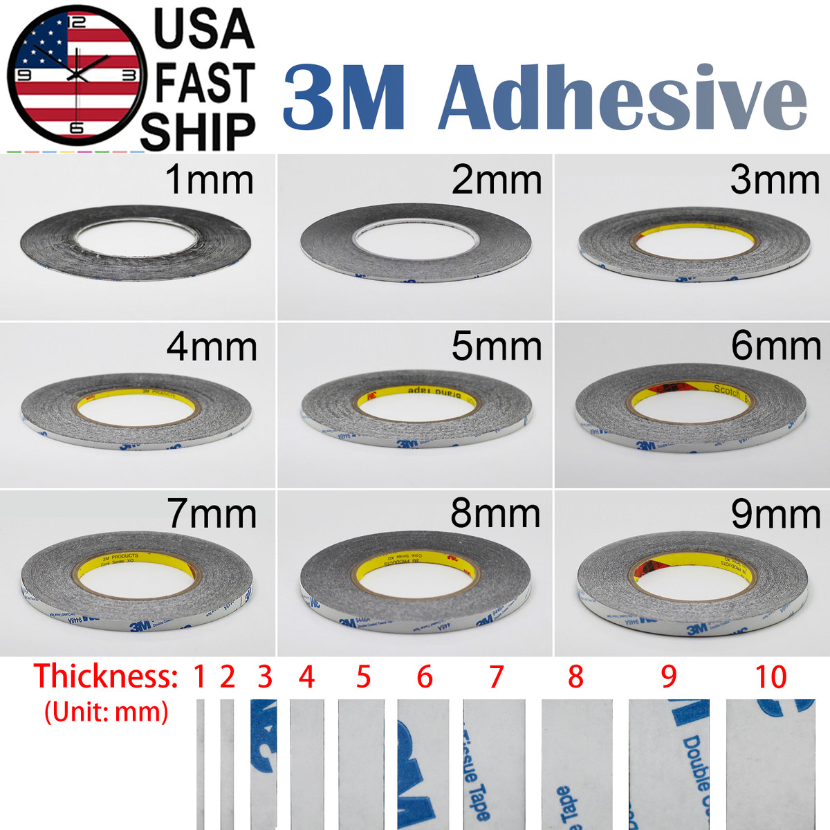 3M 9448A Double Sided Tape Black Adhesive (54-Yards / 50m) For Cell Phone Repair