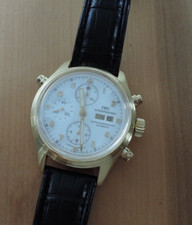 IWC 3711 oro 18k 750 doppio cronografo tag tedesco automatico scatola documenti 42mm