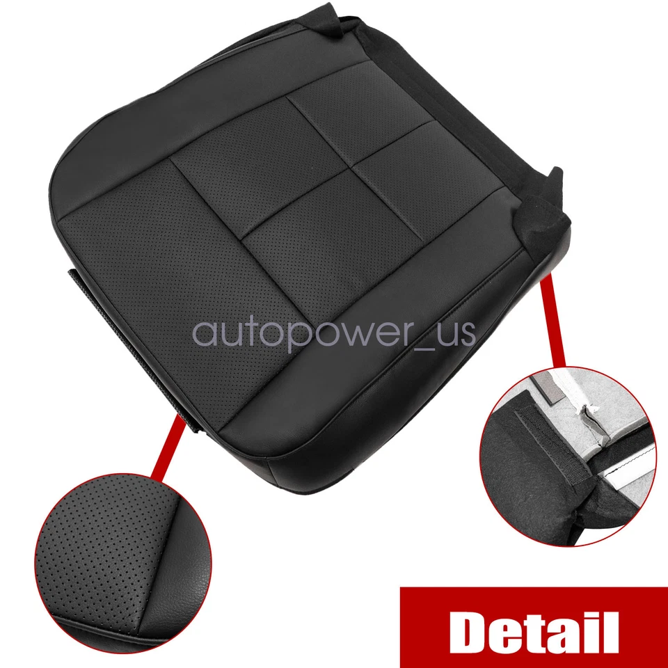 Cubierta de asiento de cuero perforado inferior para conductor Lincoln Navigator 2007-14 negra Foto 2 de 4