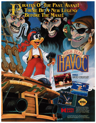 1993 High Seas Havoc Sega Genesis Vintage Game Print Ads Poster Promo Art