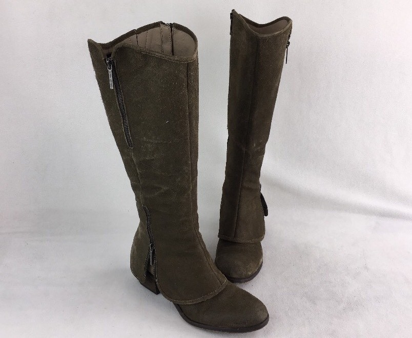 Donal Pliner Devi Dark Olive Leather Knete High Stiefel Größe 9.5M F148 Donal Pliner Devi Dark Olive Leather Knete High Stiefel Größe 9.5M F148