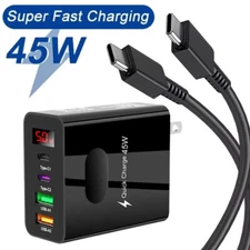 45W Type C USB Phone Charger For Samsung Galaxy A13 A14 A15 A54 A03 A32 A25 A53