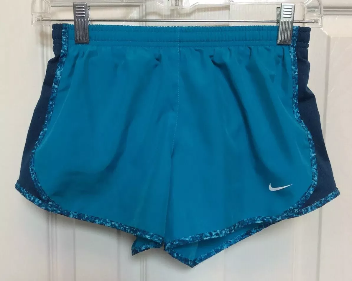 Nike Running Shorts Built In Underwear Aqua Green Girls Size Medium  910930-430