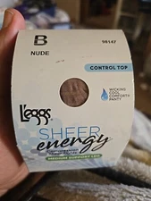 L'eggs Sheer Energy Control Top Wicking Medium Support Leg NUDE Size B 98147