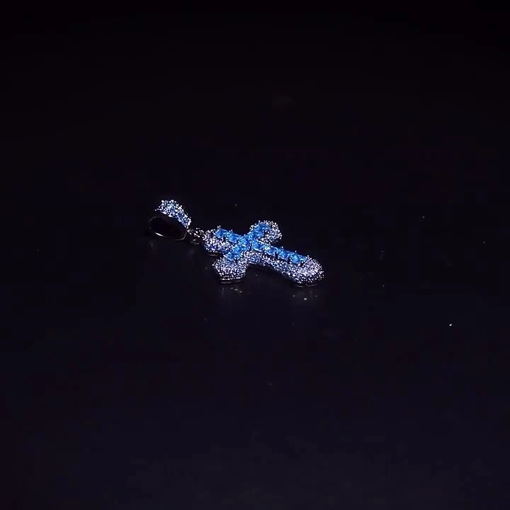 Hip Hop Circonita Circonita Colgante Acero Inoxidable Collar Cuello Rapero Accesorio Regalo Nuevo Foto 2 de 4