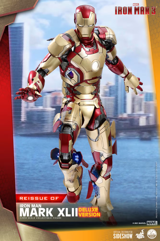 1/4 Scale Iron Man 3 Iron Man Mark XLII Deluxe Reissue Hot Toys