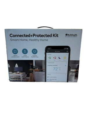 Connected+Protected Kit with smart home hub thermostat ring style smart plug