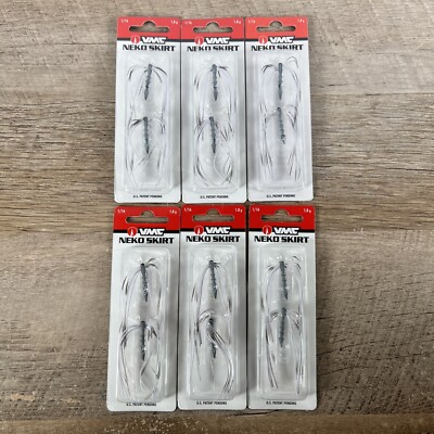 (6) VMC Neko Skirt 1/16 1.8g Shad Color Neko Rig Weight White
