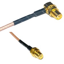 RG316 RP-SMA FEMALE ANGLE to RP-SMA FEMALE RF Cable Rapid-SHIP LOT