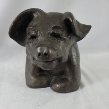 Black Ceramic 5" x 5" Pig Figurine - Free Shipping