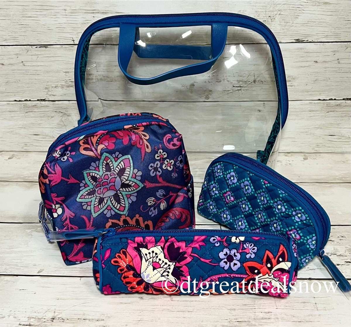 Vera Bradley Cosmetic Set Dragon Fruit Floral 4 Pc Set P1 Colorful