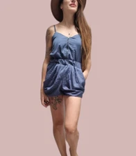Lucca Couture S 8 Blue Playsuit Jumpsuit Shorts Rompers Boho hippie festival