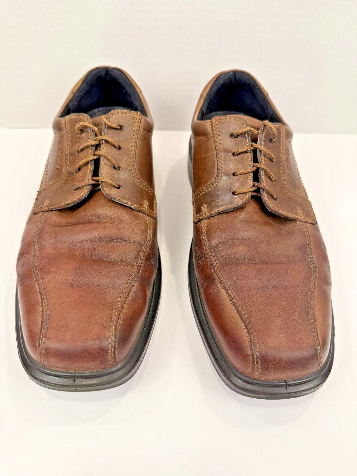 SAOLA Scarpe eleganti casual Ecco Helsinki uomo 44 US 10 10 5 pelle marrone stringate ottime condizioni