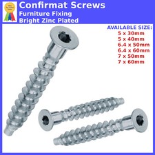 7mm FURNITURE SCREWS FIXING CONFIRMAT FLAT PACK FITTING WOOD CHIPBOARD