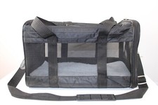 Sherpa Black Deluxe Pet Carrier Two Entry Zip Top Handle Shoulder Strap 18x12x12