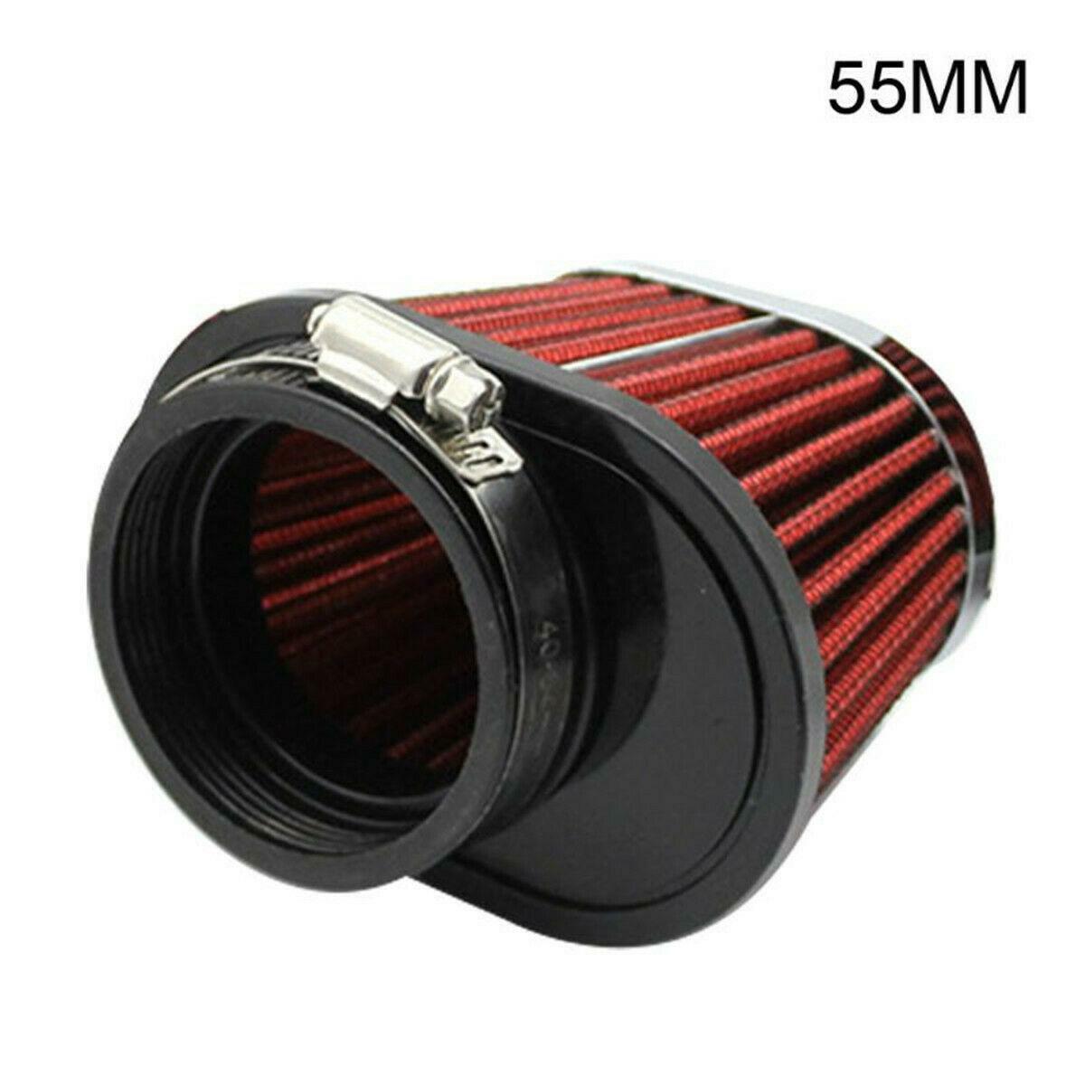 2.15in Round Tapered Universal Air Intake Cone Filter Red Metal Car/Truck/SUV