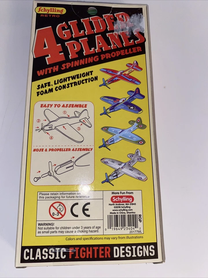 Schylling Retro 4 Glider Planes Foam Pack NEW - Image 4 of 4
