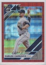 2019 Panini Donruss Optic Red Pandora Prizm 49/99 Carlos Carrasco #151 fm0