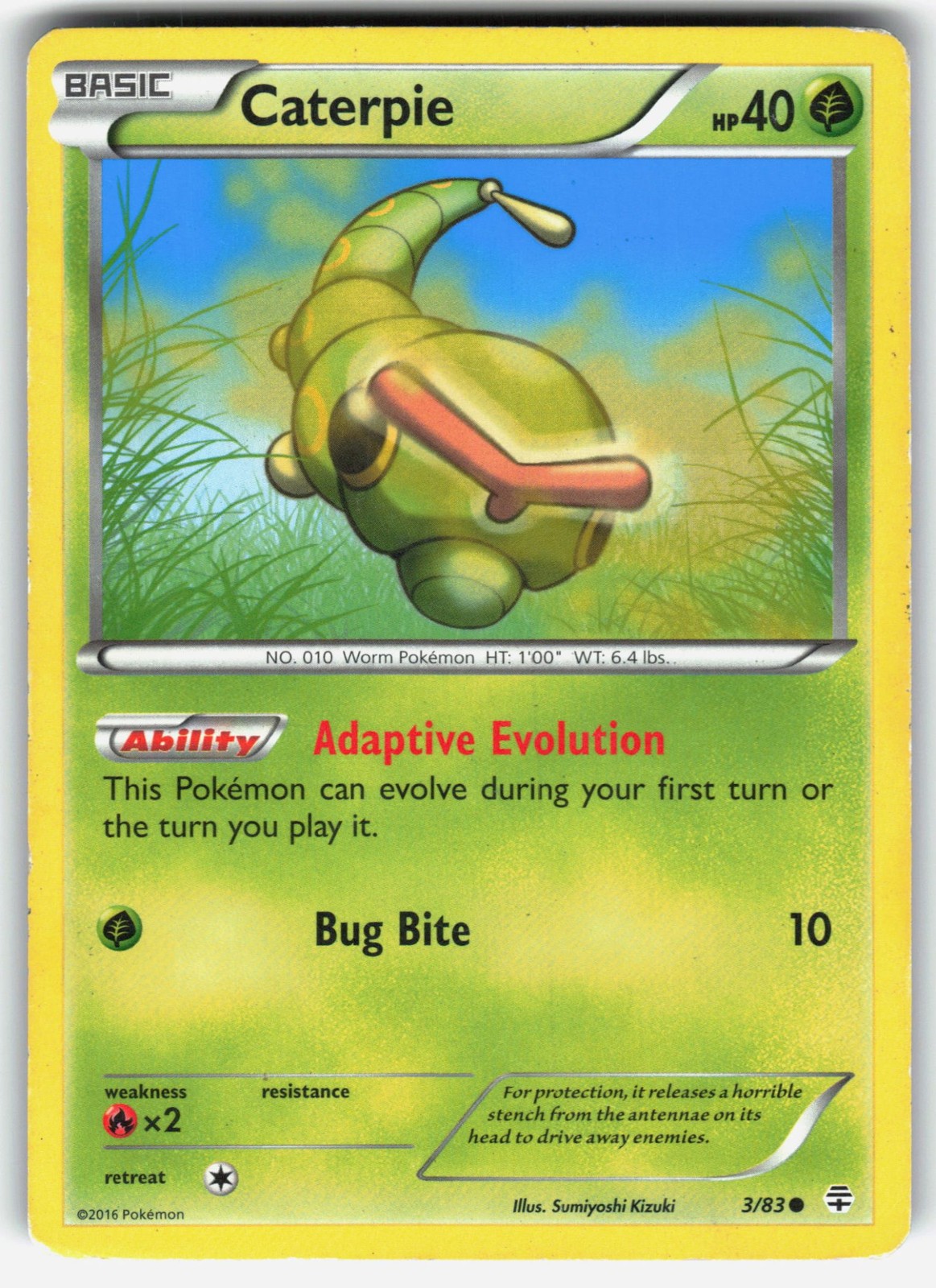 Caterpie 3/83 Generations Pokemon Common Moderately Played