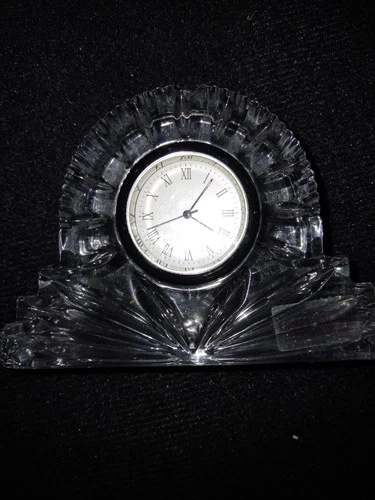 Vintage Galwey  Crystal Small Mini Mantle Clock
