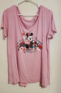 Disney Parks Flower And Garden 2019 Purple/Pink Minnie Mouse Tee Shirt XL