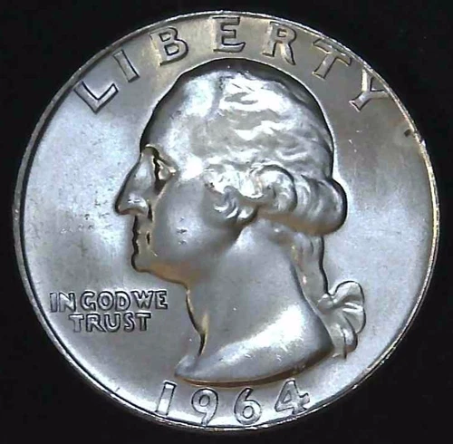 1964-D 25C Washington BU 90% Silver 26uww0204-4