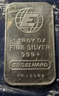 A ENGELHARD 1 OZ. SILVER COLLECTABLE BULLION SILVER BAR NICE SILVER BAR