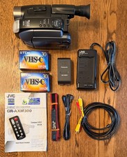 JVC GR-AXM300U VHS-C camcorder - Remote - AC Adaptor - Battery - Tapes - Tested