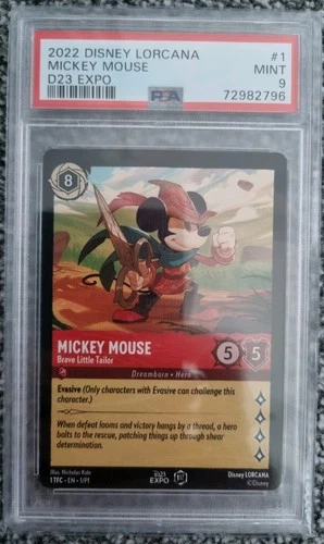 2022 Disney Lorcana D23 Mickey Mouse Brave Little Tailor promo PSA 9 – UK Seller