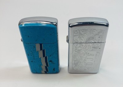 (2) Zippo Slim Lighters New Unfired Vintage Lighters 1995 And 1996 Lighter