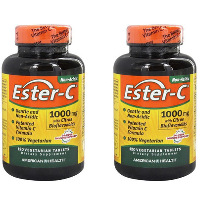 American Health 1000 Mg Ester-C with Citrus ,120 Vegetarian Tablets PACK OF 2