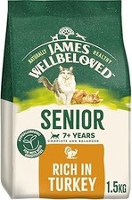 James Wellbeloved Senior Cat Food Turkey 1.5kg Hypoallergenic Dry Cat Food" 15.02 per kilo