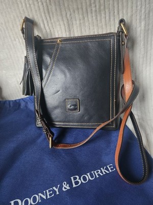 Dooney Bourke Black Florentine Crossbody Huntington Letter Carrier Bag Dust Bag