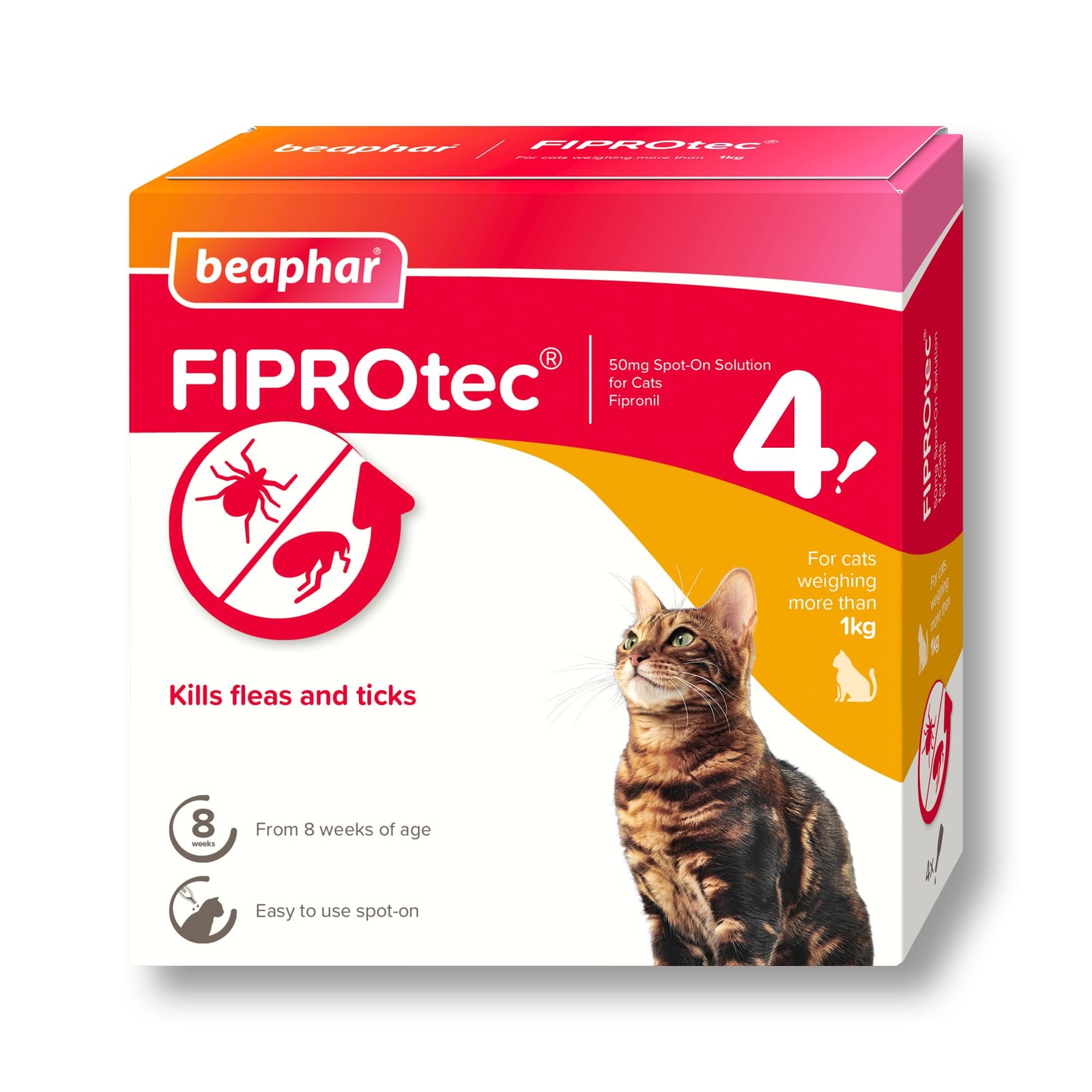 Beaphar - FIPROtec Spot-On Flea & Tick Treatment for 4 Pipettes, 4 Pipettes - Image 3