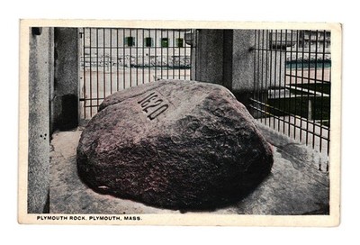 Plymouth Rock 1620 Postcard Plymouth Mass Historical Landmark Unposted